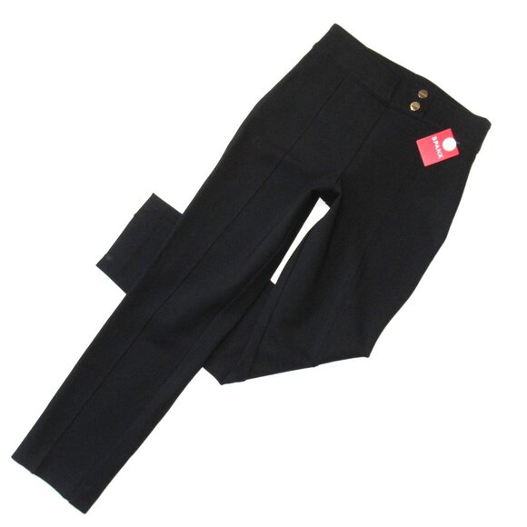 NWT SPANX 20777T Perfect Pant in Black Ponte Tab Ankle Straight L Tall - Picture 2 of 10